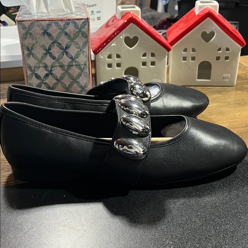 A new day, black/genevieve Mary Jane Shoes with Silver Accents - Picture 2 of 4
